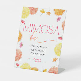 Citrus Main Squeeze Bruiloftsborrel Mimosa Bar Reclamebord Met Voetstuk