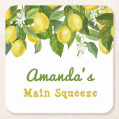 Citrus Main Squeeze Sweetie Lemon Baby shower Kartonnen Onderzetters (Voorkant)