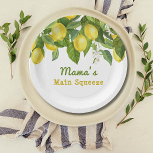 Citrus Main Squeeze Sweetie Lemon Baby shower Papieren Bordje