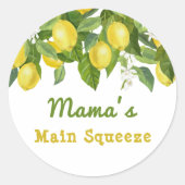 Citrus Main Squeeze Sweetie Lemon Baby shower Ronde Sticker (Voorkant)