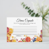 Citrus Main Squeeze Time Capsule Vrijgezellenfeest Informatiekaartje (Staand voorkant)