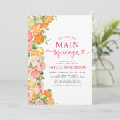 Citrus Main Squeeze Vrijgezellenfeest Sinaasappel Kaart (Staand voorkant)