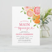 Citrus Main Squeeze Vrijgezellenfeest Sinaasappel  Kaart (Staand voorkant)