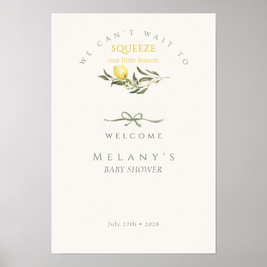 Citrus Mama's Squeeze Bow Welcome Baby Shower  Poster (Voorkant)