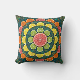 Citrus Mandala Medaillon Worpkussen Kussen