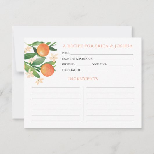 Citrus Mandarijn Houtskool Zwart Bijpassende douch Kaart (Voorkant)