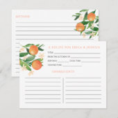 Citrus Mandarijn Houtskool Zwart Bijpassende douch Kaart (Voorkant / Achterkant)