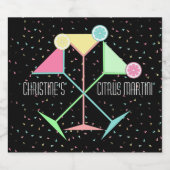 Citrus Martini Cocktail Feest Bachelorette Likeurfles Etiket (Enkel label)