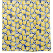 Citrus Mediterraan Blauw Wit Tegel Douchegordijn (Voorkant)