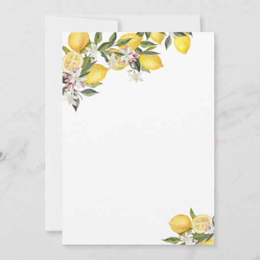 Citrus Mediterranean Main Squeeze Bridal Shower In Kaart (Achterkant)