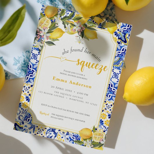 Citrus Mediterranean Main Squeeze Bridal Shower In Kaart