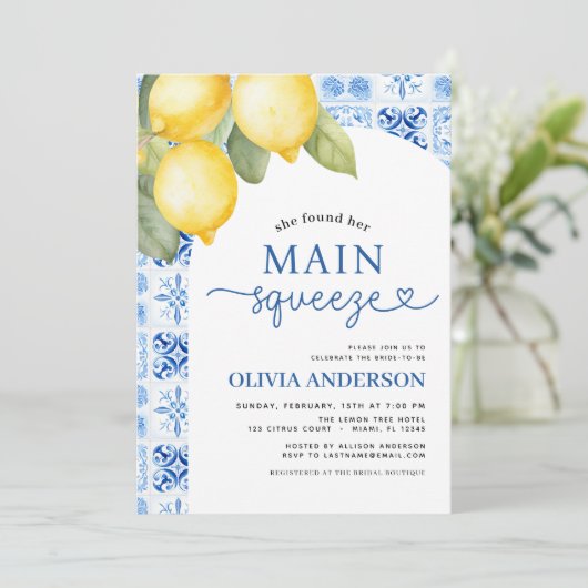 Citrus Mediterranean Main Squeeze Vrijgezellenfees Kaart (Staand voorkant)