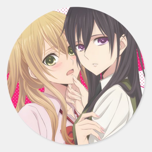 citrus | Mei x Yuzu | Yuri Anime Manga | Ronde Sticker (Voorkant)