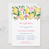 Citrus met roze accenten bruiloft repetitie diner kaart (Voorkant)