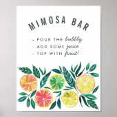 Citrus Mimosa Bar Cocktail Drinken Feestbord Poster (Voorkant)
