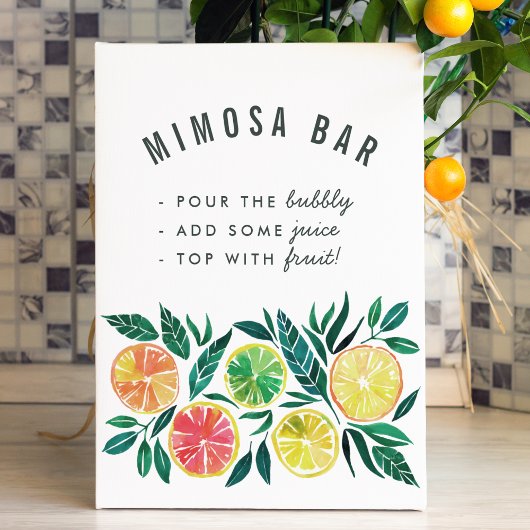 Citrus Mimosa Bar Cocktail Drinken Feestbord Poster
