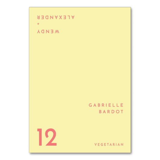 Citrus minimalistisch geel opvouwbare plaats kaart (Voorkant)