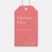 Citrus minimalistisch roze bruiloft dank u cadeaulabel (Voorkant)