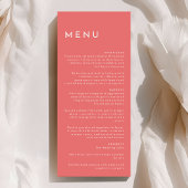 Citrus minimalistisch roze bruiloft plat menu