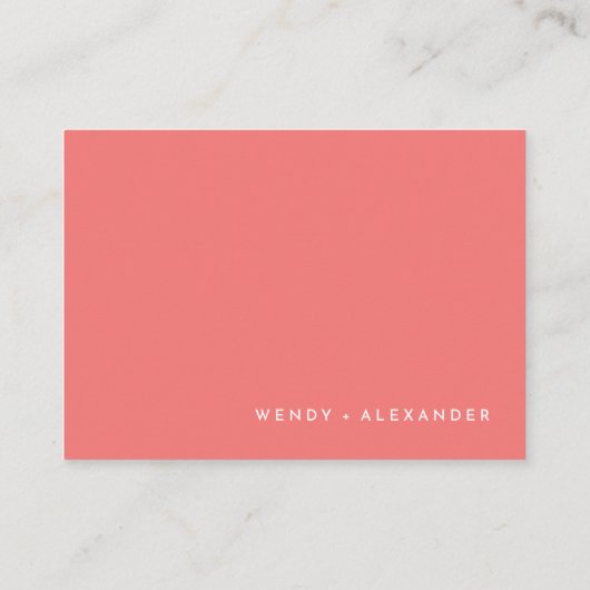 Citrus minimalistisch roze bruiloft receptie informatiekaartje (Achterkant)