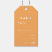 Citrus minimalistisch Sinaasappel bruiloft dank u Cadeaulabel (Voorkant)