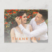 Citrus minimalistisch Sinaasappel bruiloft foto da Briefkaart (Voorkant)