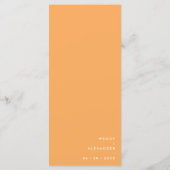 Citrus minimalistisch Sinaasappel bruiloft plat Menu (Achterkant)