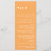 Citrus minimalistisch Sinaasappel bruiloft plat Menu (Voorkant)