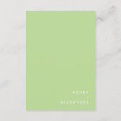 Citrus minimalistische eenvoudige groene bruiloft  informatiekaartje (Achterkant)
