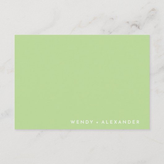 Citrus minimalistische groene bruiloft details informatiekaartje (Achterkant)