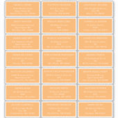 Citrus minimalistische Oranje bruiloft gastadres Sticker (Voorkant)