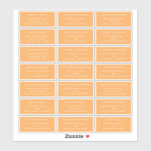 Citrus minimalistische Oranje bruiloft gastadres Sticker