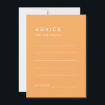 Citrus minimalistische Sinaasappel bruiloft advies<br><div class="desc">Introductie van onze Citrus Minimalist Oranje bruiloft advies Kaart Design, waar eenvoud ontmoet verfijning in een palet van heldere citrus tinten. Met effen achtergronden in roze, sinaasappel, geel of groen, en strakke typografische lettertypen, straalt dit thema hedendaagse elegantie uit met een vleugje retro charme. Ontworpen als aanvulling op ons Citrus...</div>