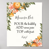 Citrus Momosa Bar Drink Bord Poster (Voorkant)