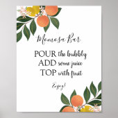 Citrus Momosa Bar Drink Sign Poster (Voorkant)