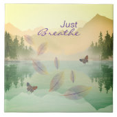 Citrus Mountain Lake Reflection enkel Breathe Tegeltje (Voorkant)