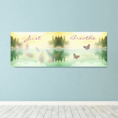 Citrus Mountain Reflection NET BREATHE Canvas Afdruk (Insitu (Houten vloer))