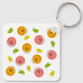 Citrus Multi-aluminium vierkant dubbelzijdig Sleutelhanger (Achterkant)