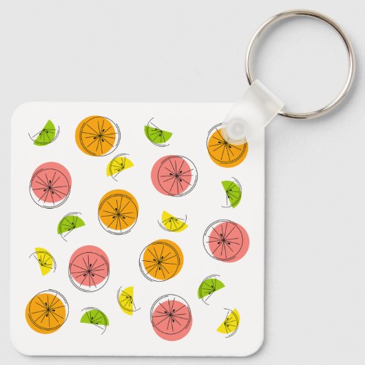 Citrus Multi-aluminium vierkant dubbelzijdig Sleutelhanger (Achterkant)