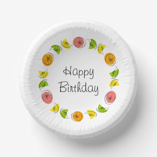 Citrus Multi Circle Happy Birthday Papieren Kommen (Voorkant)