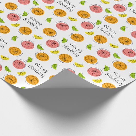 Citrus Multi 'Happy Birthday' Cadeaupapier (Hoek)