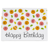 Citrus Multi Happy Birthday-cadeautas, groot Groot Cadeauzakje (Voorkant)