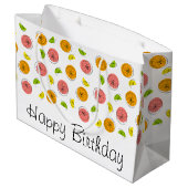 Citrus Multi Happy Birthday-cadeautas, groot Groot Cadeauzakje (Achterkant Gekanteld)