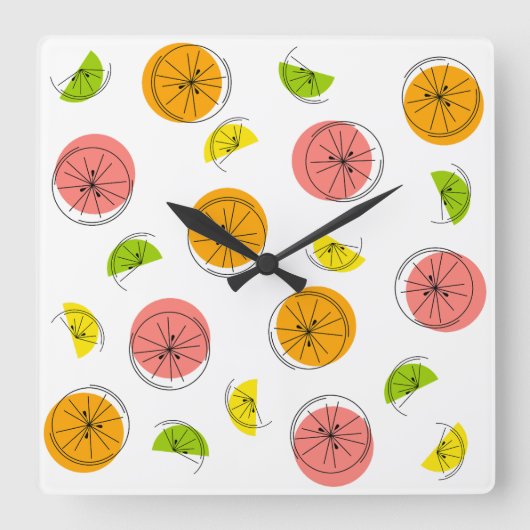 Citrus Multi-klok vierkant Vierkante Klok (Voorkant)