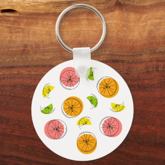 Citrus Multi monogram achterzijde aluminium cirkel Sleutelhanger (Voorkant)