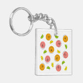 Citrus Multi Monogram sleutelhanger vierkant dubbe (Voorkant Links)