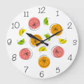 Citrus Multi Numbers klok rond (Voorkant)