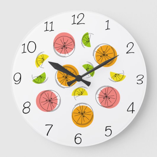 Citrus Multi Numbers klok rond (Voorkant)