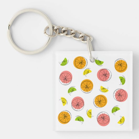 Citrus Multi-sleutelhanger vierkant dubbelzijdig Sleutelhanger (Voorkant)