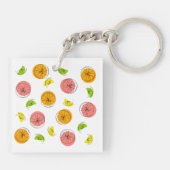 Citrus Multi-sleutelhanger vierkant dubbelzijdig Sleutelhanger (Achterkant)